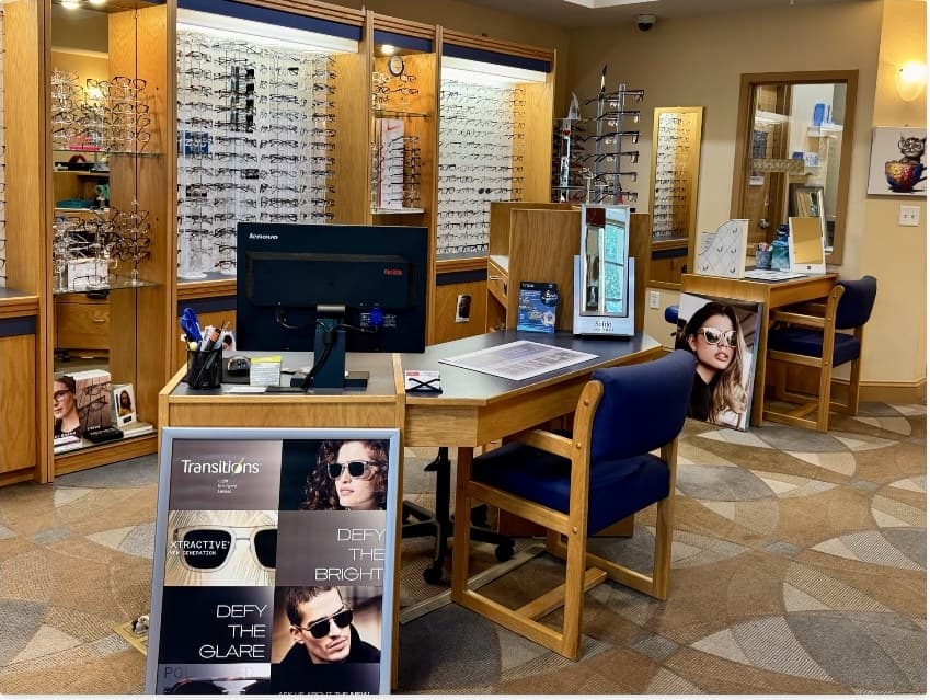 Designer frame wall at Toppino Eye Care